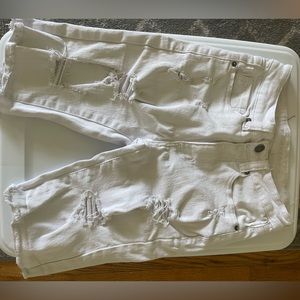 Mens White Jean Shorts